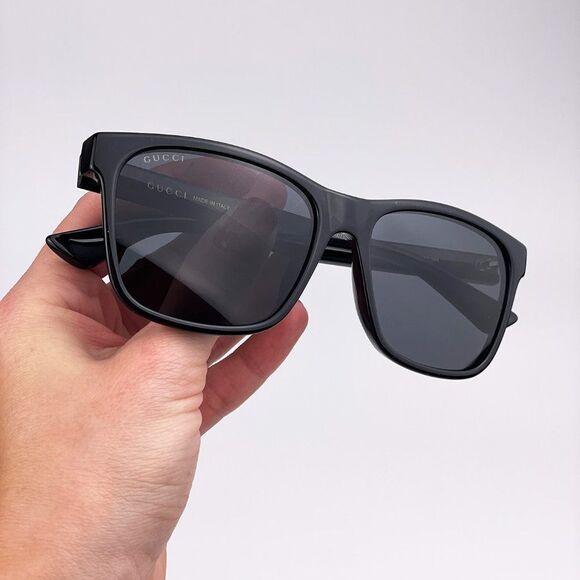 GUCCI GG0746S LOGO 001 Sunglasses Black Grey Anti-Reflective Square Unisex - Picture 2 of 11